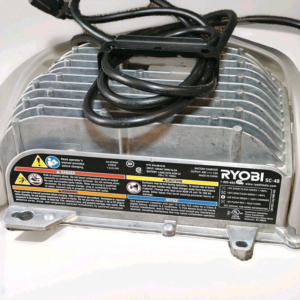 RYOBI Lawn Mower, Golf Cart Battery Charger 635671 SC-48 Volt - Part # 140448001